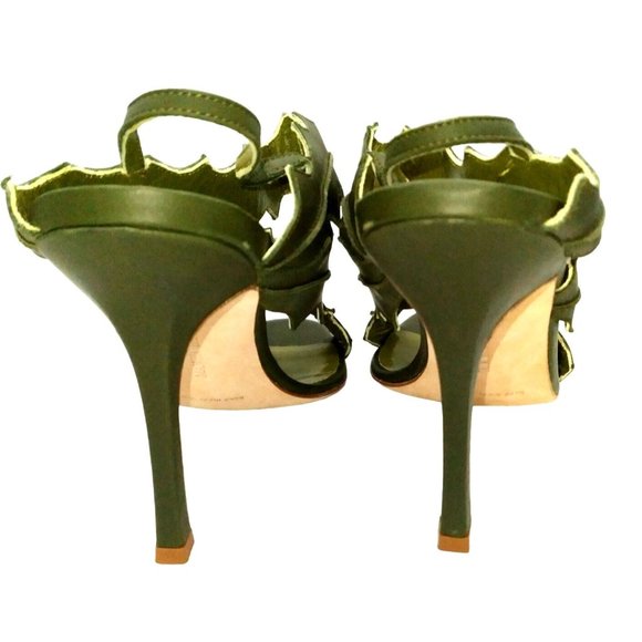 Manolo Blahnik High-Heel Slingbacks Beautiful Green Color ~ Size 7.5 US - Picture 2 of 8